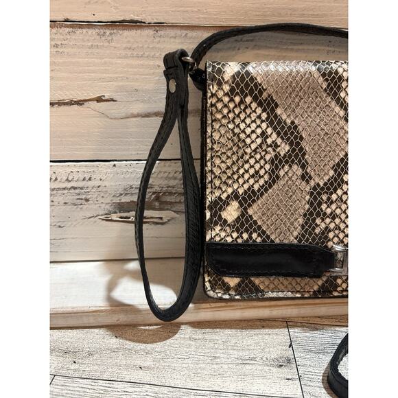 Patricia Nash Apricale Crossbody Wristlet Python taupe grey tan MSRP $169 NEW - Picture 3 of 12